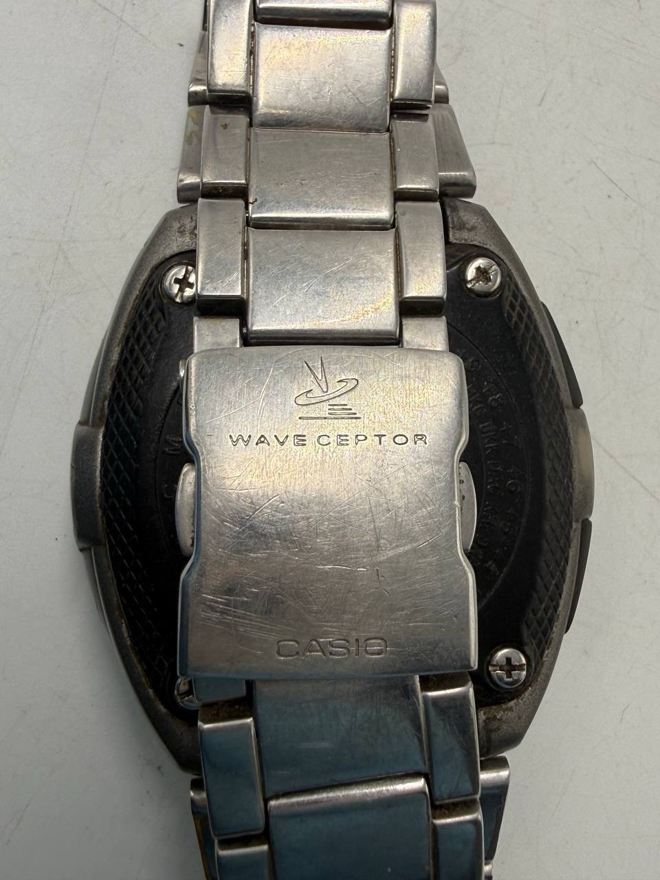 Casio Wave Ceptor 4303 Analog Digital Watch Blue Dial Stainless Steel