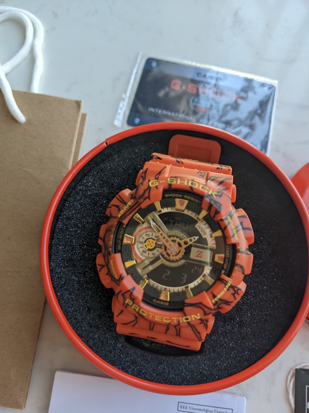 Casio G-Shock GA-110 Dragon Ball Z Orange Anime Quartz Digital Analog Watch