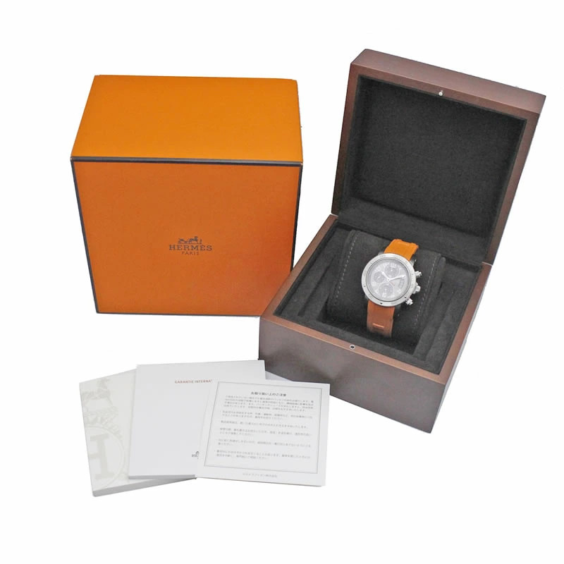 HERMES Clipper Chronograph Titanium CP2.941 Watch Stainless USED