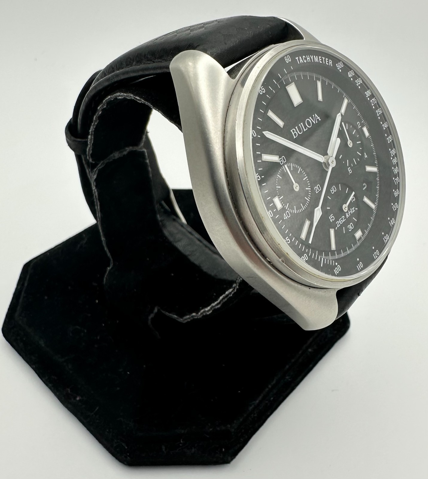 BULOVA Lunar Pilot 96B251 Quartz Chronograph Date Tachymeter Black Dial