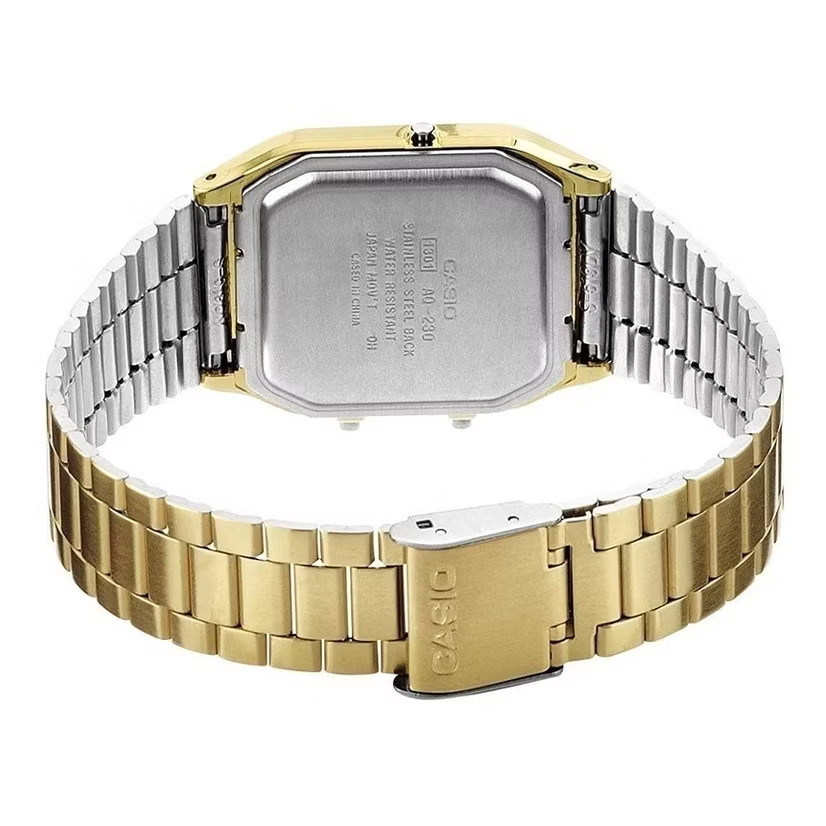 New Casio Analog Digital Brown Dial Casual Quartz Unisex Watch AQ-230GA-5A