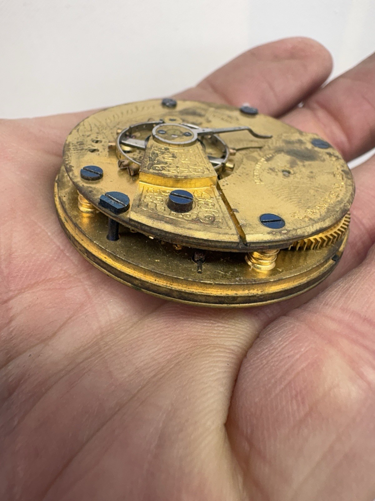 Hampden 18s Pocket Watch Movement Grade Gladiator Model 2 – 7 Jewels