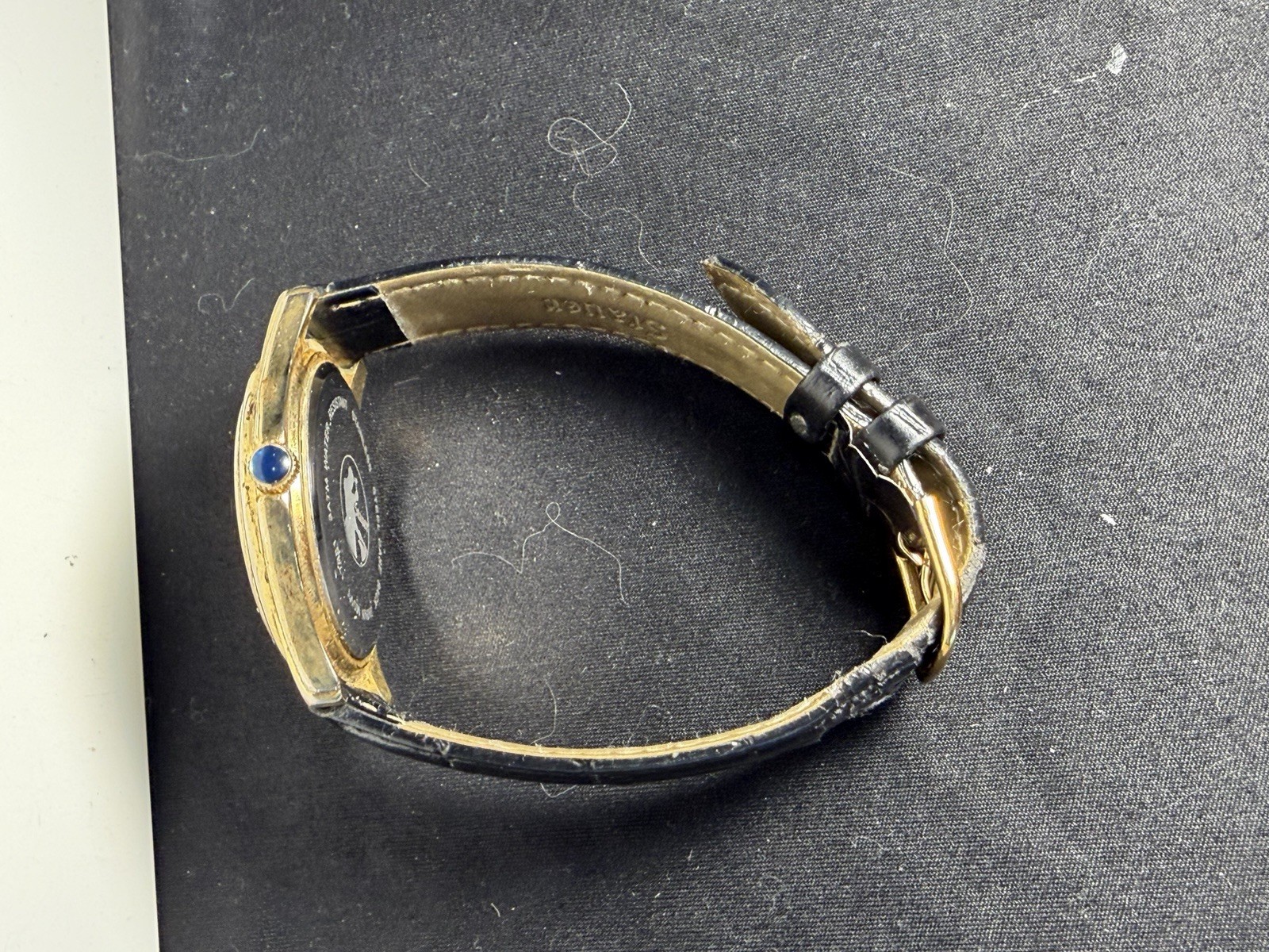 Stauer Timemaster Watch-DATE BLACK LEATHEER BAND