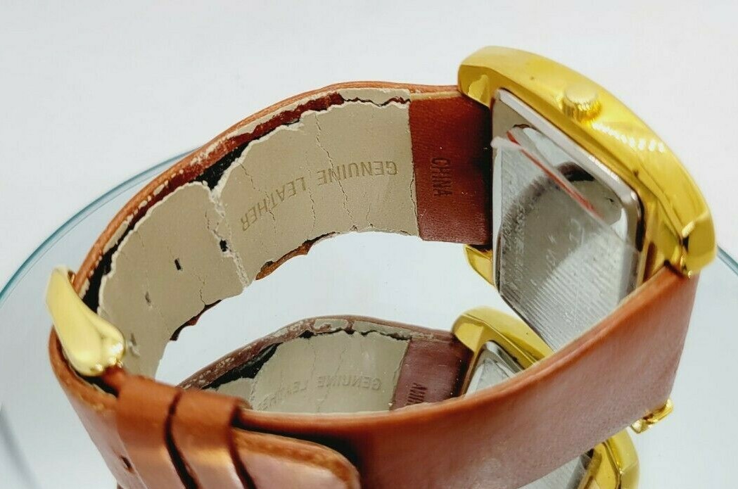Joan Rivers Watch Classics Collection SADDLE Brown LEATHER Band New Battery