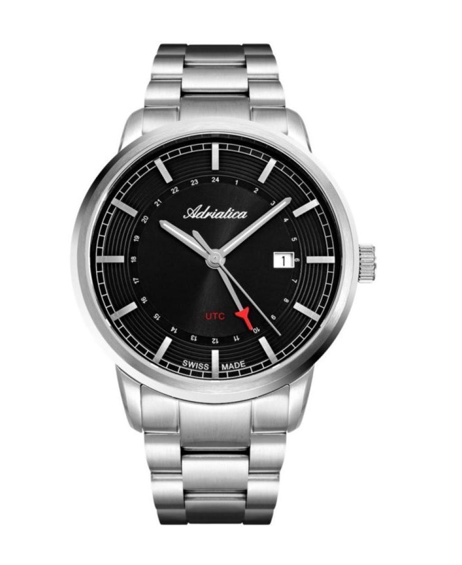ADRIATICA Men Quartz Casual Watch Classic Dress Black Dial Waterproof Swiss