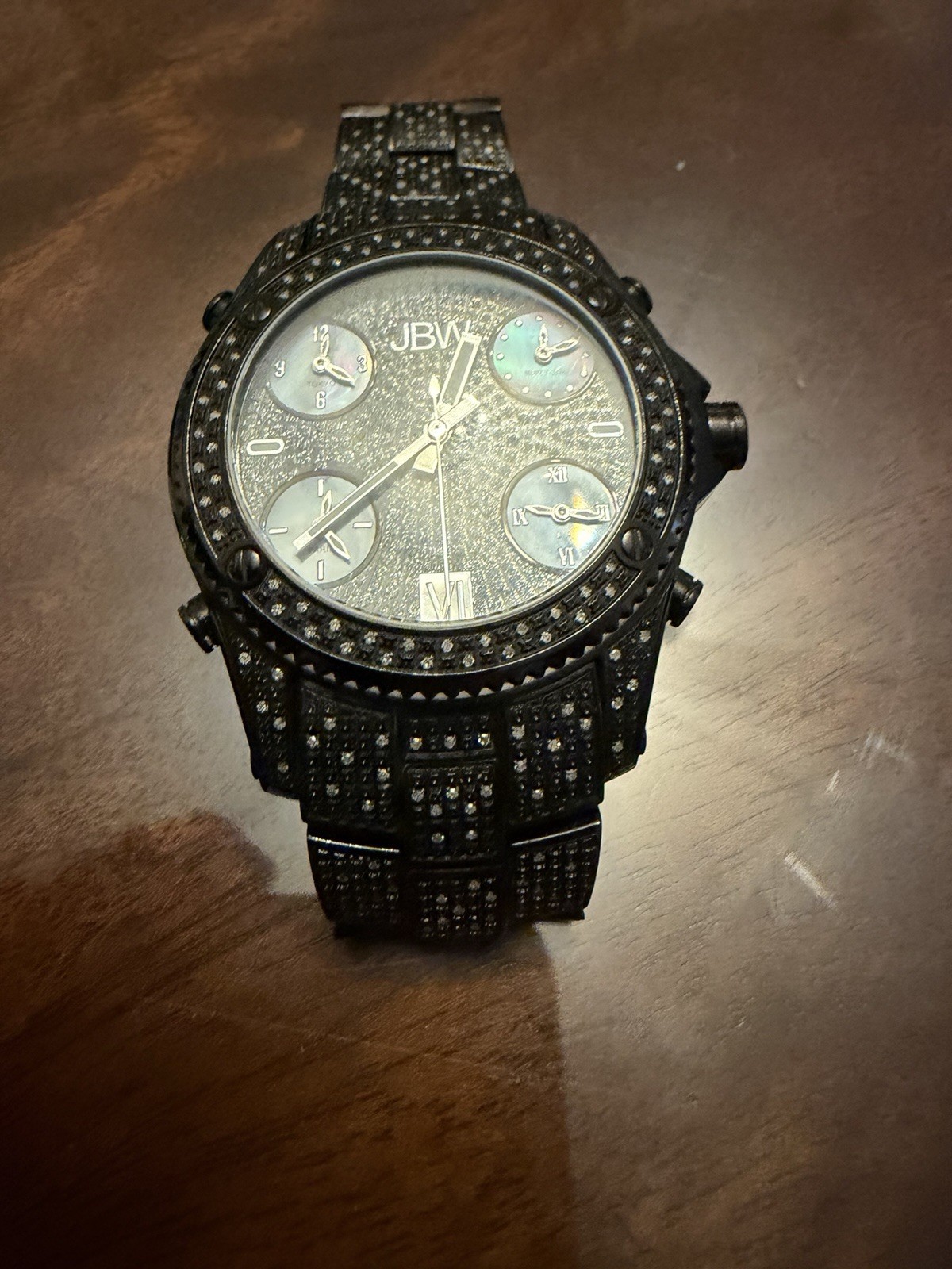 JBW Jet Setter Men’s Diamond Accent Black Stainless Steel Watch 5 ATM