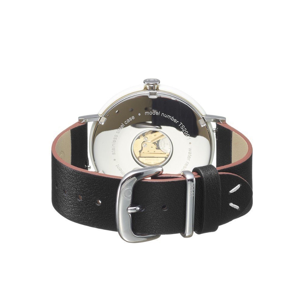 Tacs Brown Dial Black Leather Band 41.5mm Quartz Watch TS2001C