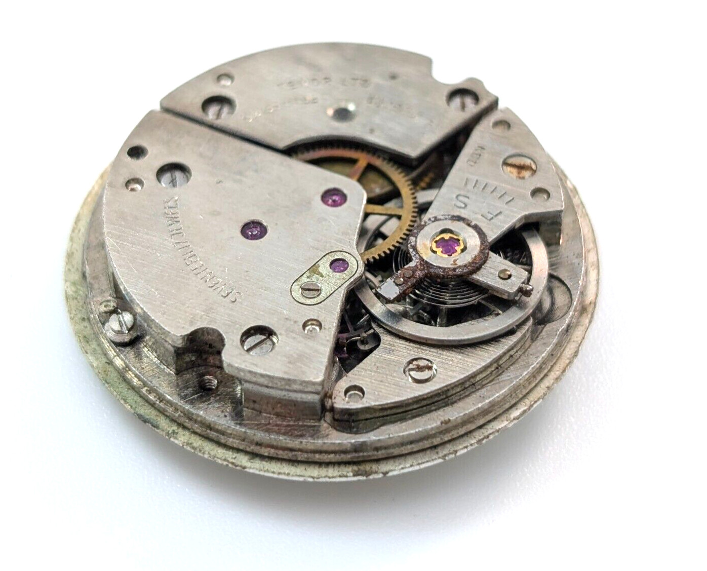 Vintage TERRAMAR Calendar 17j Arrow Sweep 28mm Watch Movement PARTS or REPAIR