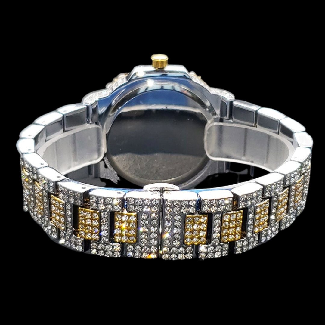 Duo Color VVS Full Ice Date Special Minute Hand Iced Out Diamond Watch Limited