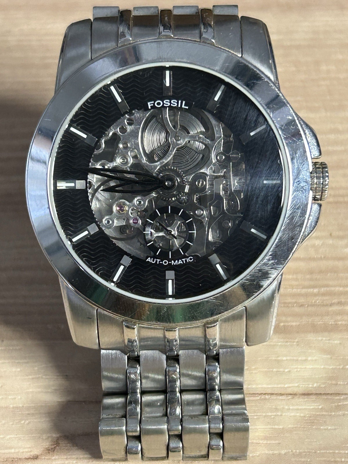 Fossil ME1027 Automatic Self-Winding Skeleton Dial SS Bracelet 45mm 50m