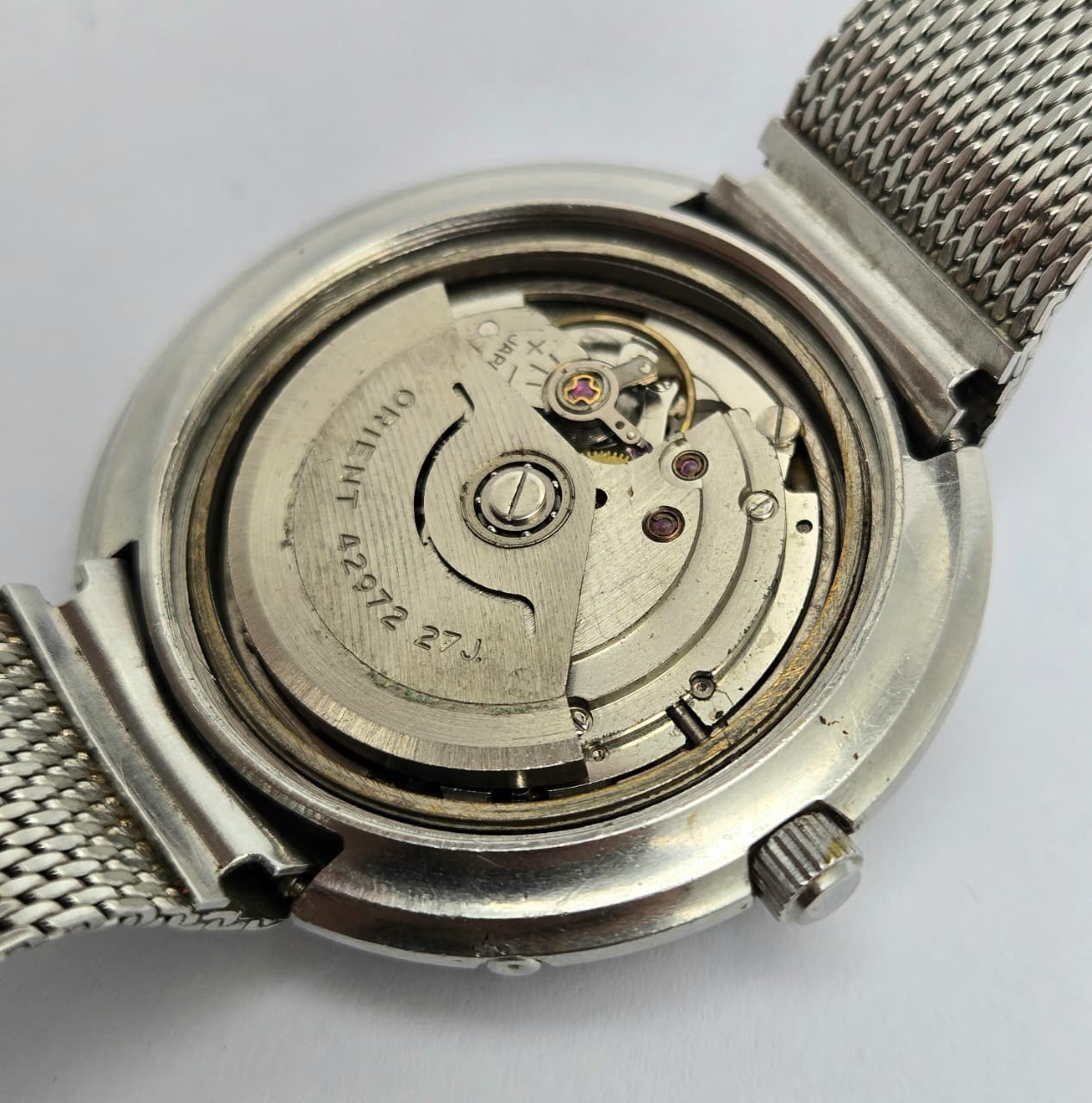 ORIENT CRYSTAL 429-61760 AUTOMATIC 27 JEWELS UFO DAY/DATE VINTAGE MEN’S WATCH