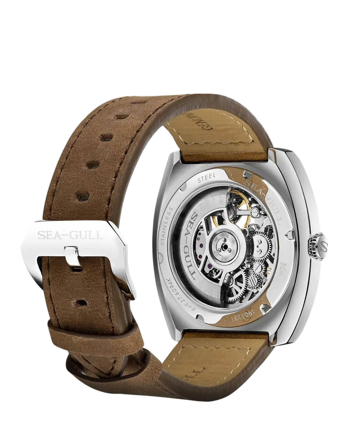 Seagull Automatic Skeleton Watch Tonneau Luminous Mechanical Watch 849.27.6094K