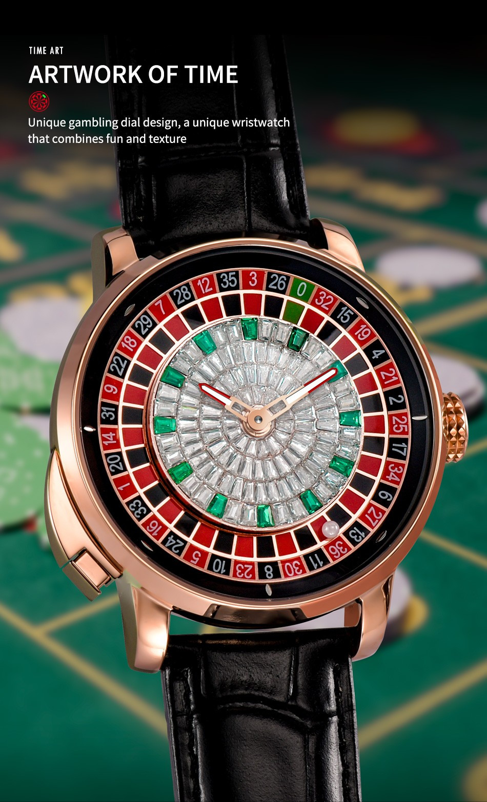 2025 PINDU Luxury Men’s Automatic Watch Casino Roulette With Button