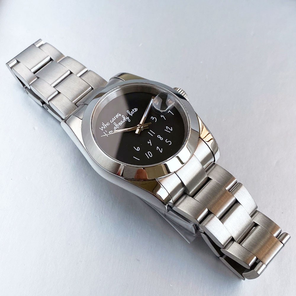 Black 20ATM Diver 36mm 39mm Japan NH35 Automatic Men Watch Blue White Text Dial