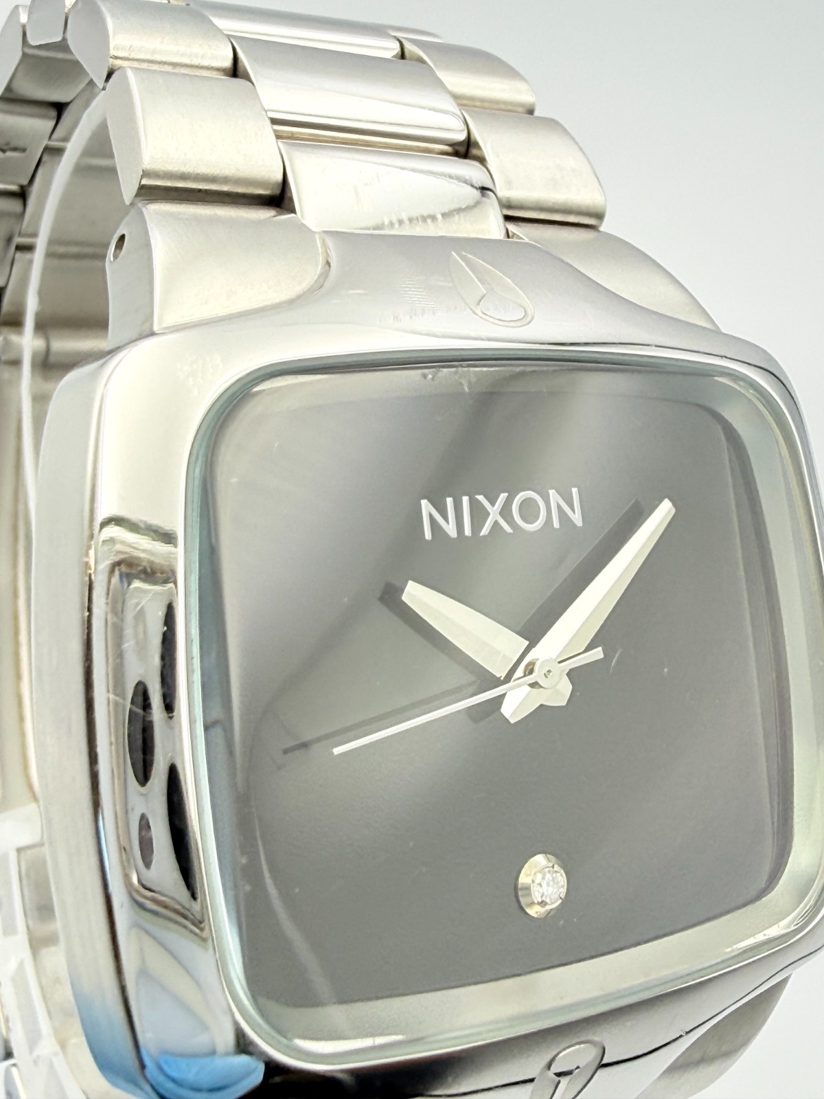 NIXON The Player Black Dial Silver Quartz Watch Wrist 16.5cm (6.5 in) – Rank B