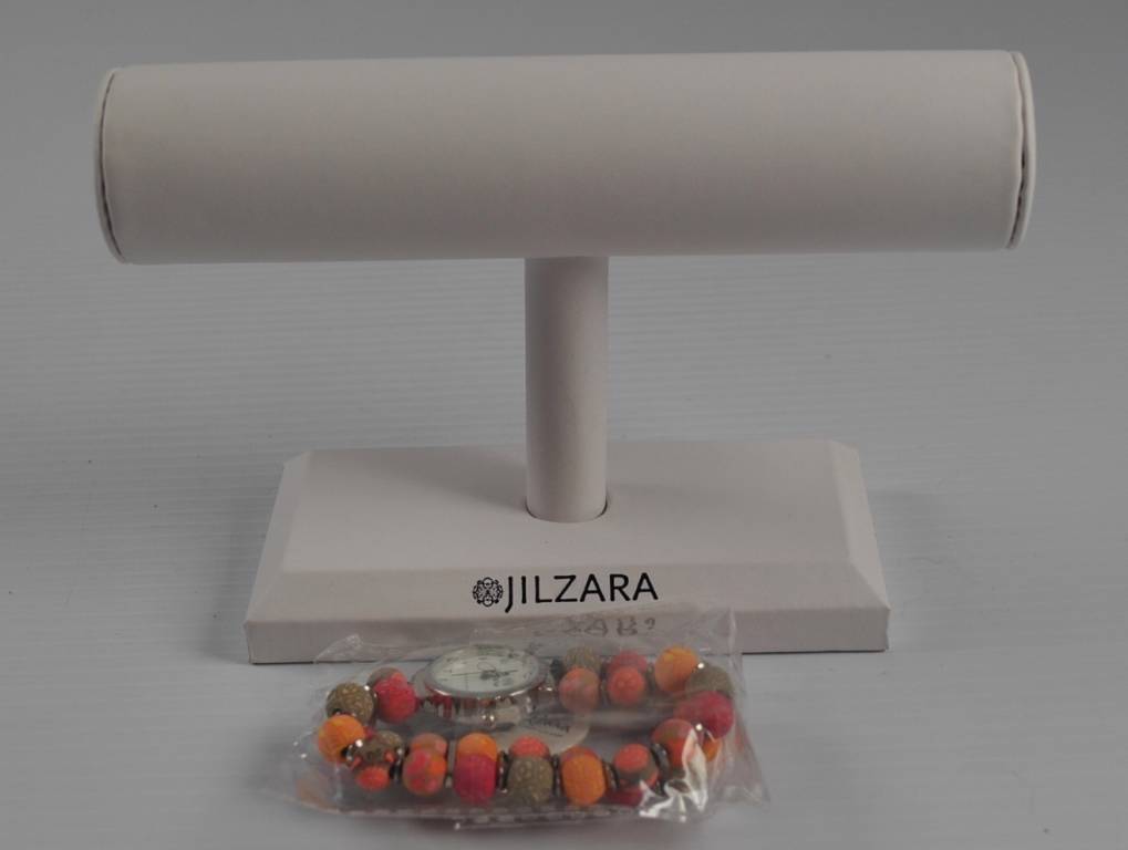 Jilzarah Southern Peach Round Watch Polymer Clay Beads Handcrafted Artisan G22
