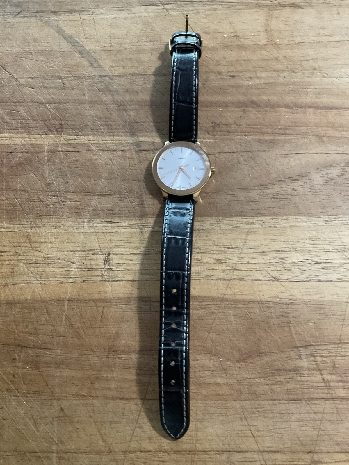 RADO Centrix 3055 WHITE Dial ROSE GOLD Stainles STEEL Water RESISTANT SWIS Watch