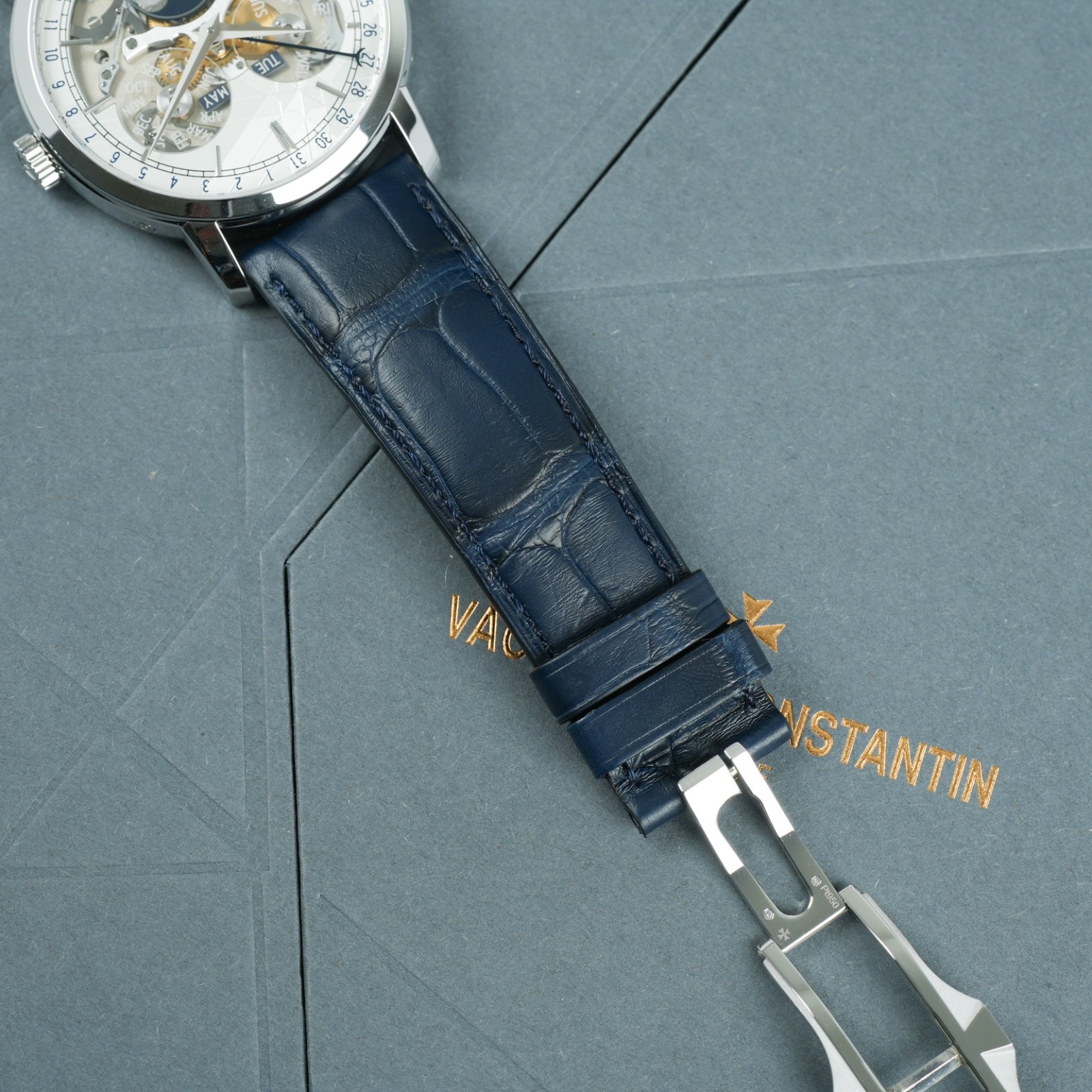 Vacheron Constantin Traditionnelle Complete Calendar Openface 41mm Platinum B&P