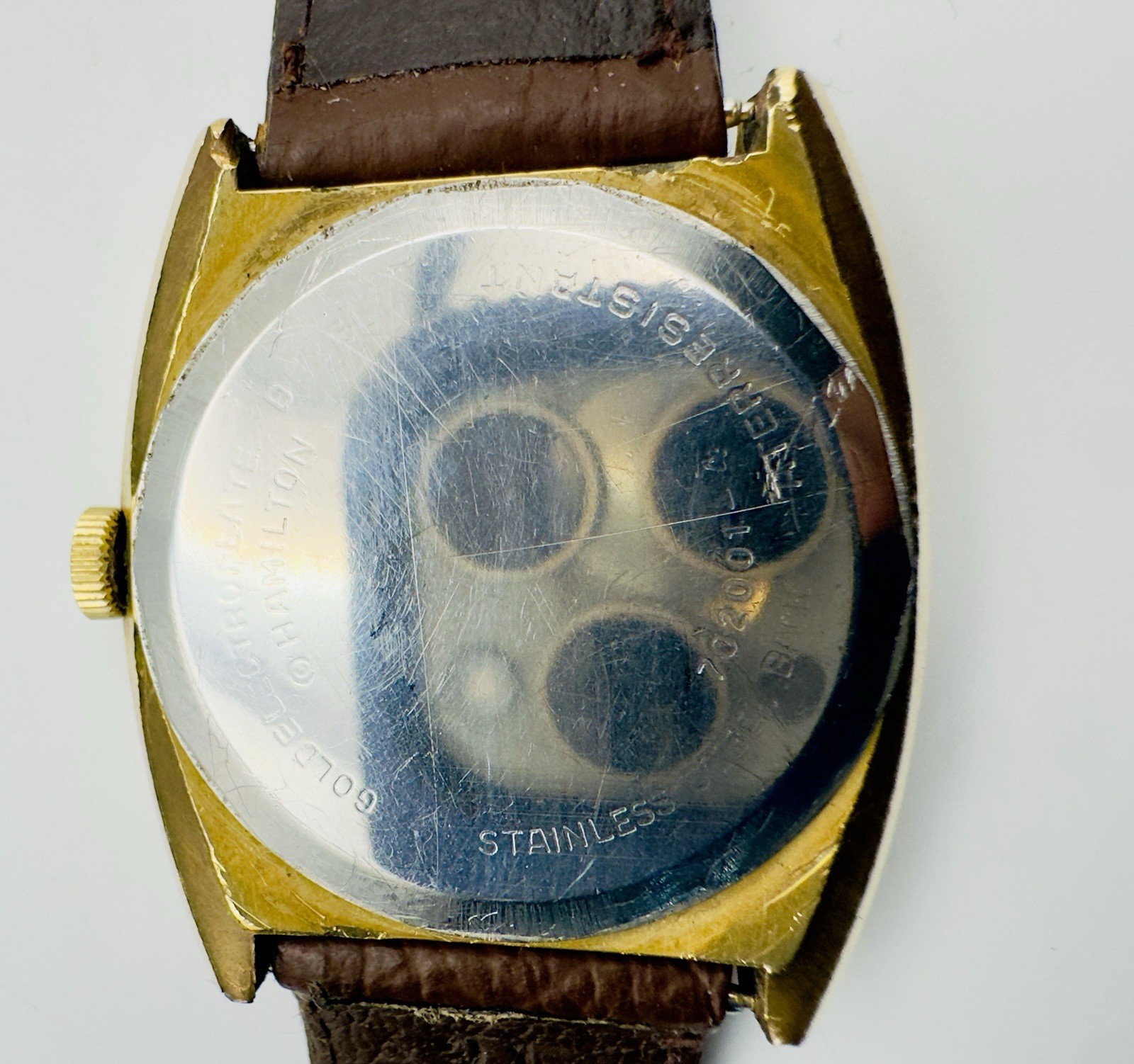 Vintage Hamilton Electronic Day Date Men’s Watch Gold Tone 38.9mm Running