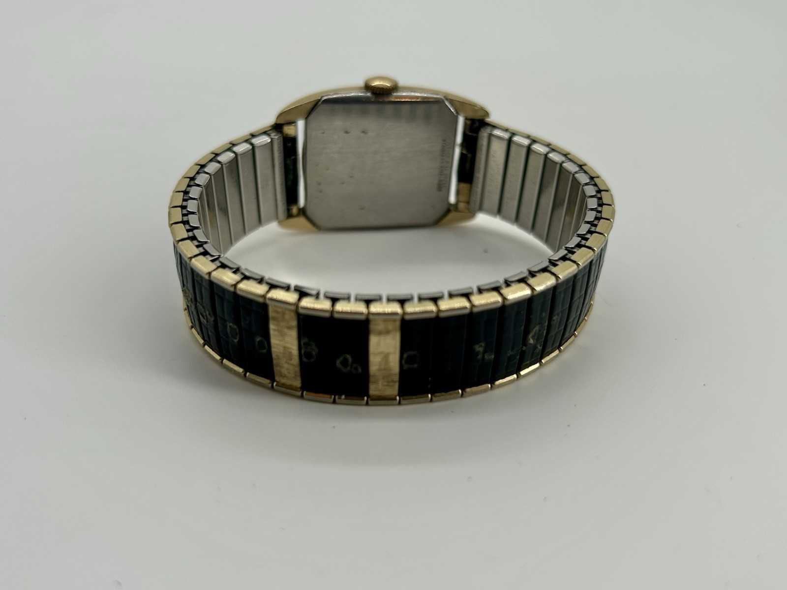 Vintage Elgin 17 Jewel Manual Wind Tank Watch Gold Filled Small Seconds Runs