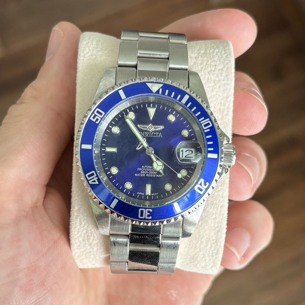 Invicta Pro Diver Automatic 200m Blue Dial/Bezel Stainless Bracelet Date