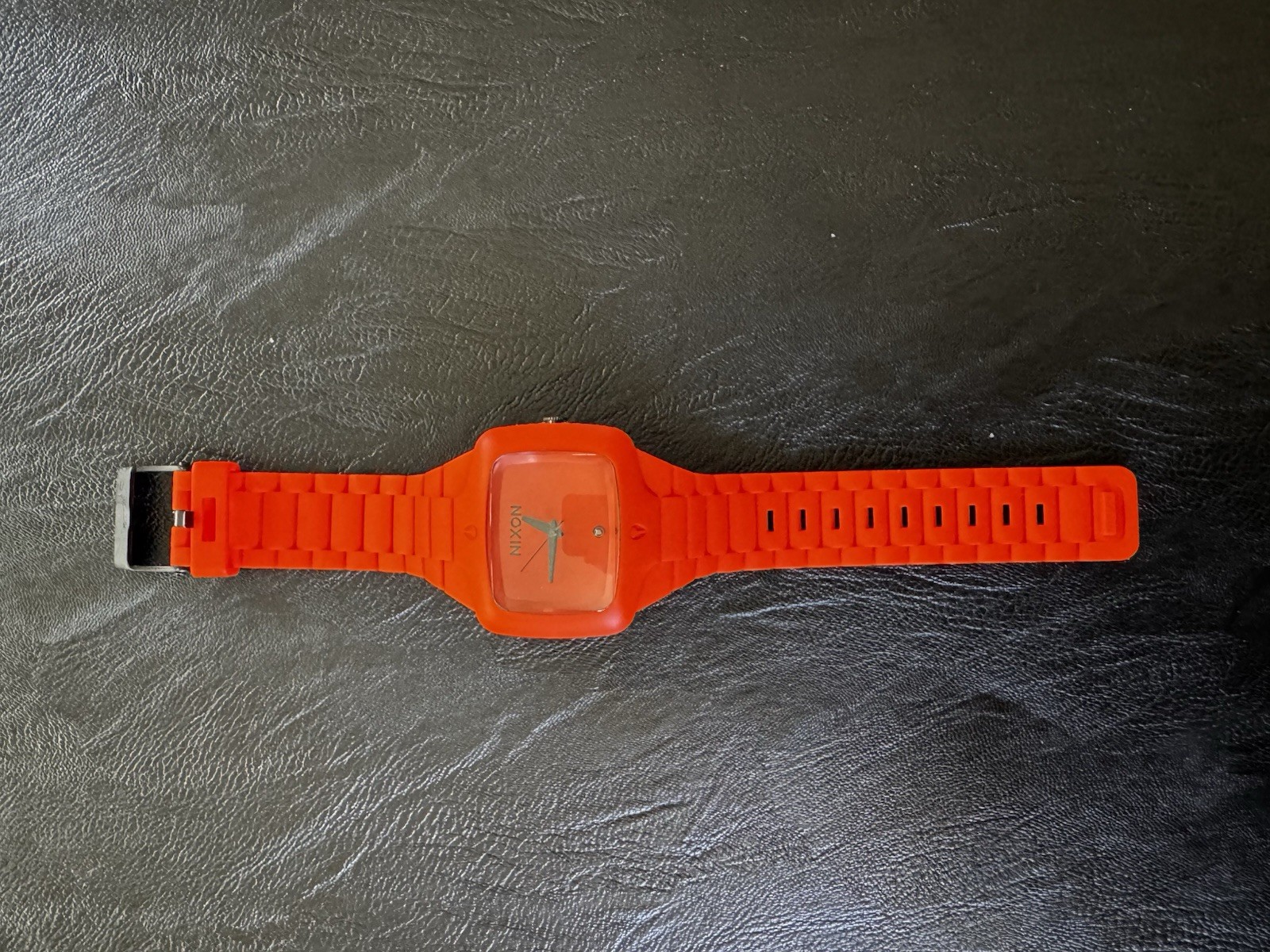 Nixon The Rubber Player Orange Analog Quartz Wristwatch Square 38mm 100m