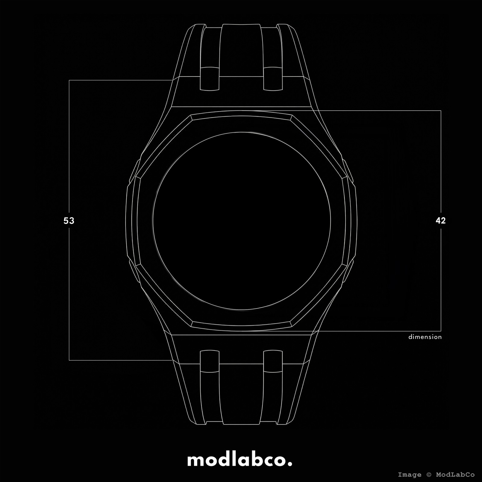 MLC-203 modlab company SIGNATURE 42 Octagonal Yellow Gold Dial Gold Metal Watch