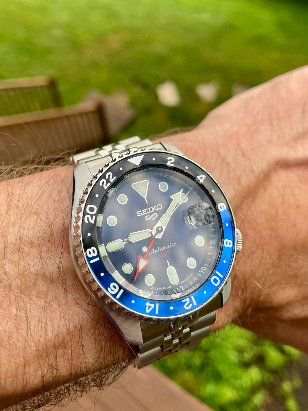 Seiko 5 Five Sports SSK003 GMT Automatic Watch SSK003J1 Blue Dial Made in Japan