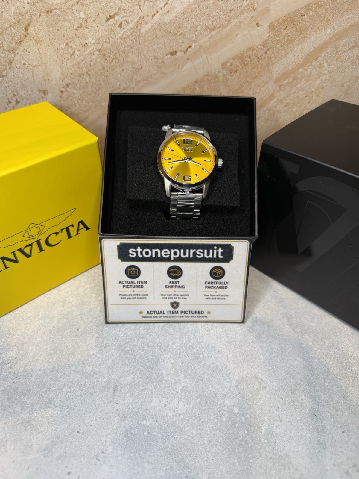 Invicta Celestial Kepler Men’s 43mm Watch Gold Sunburst Dial Brand New