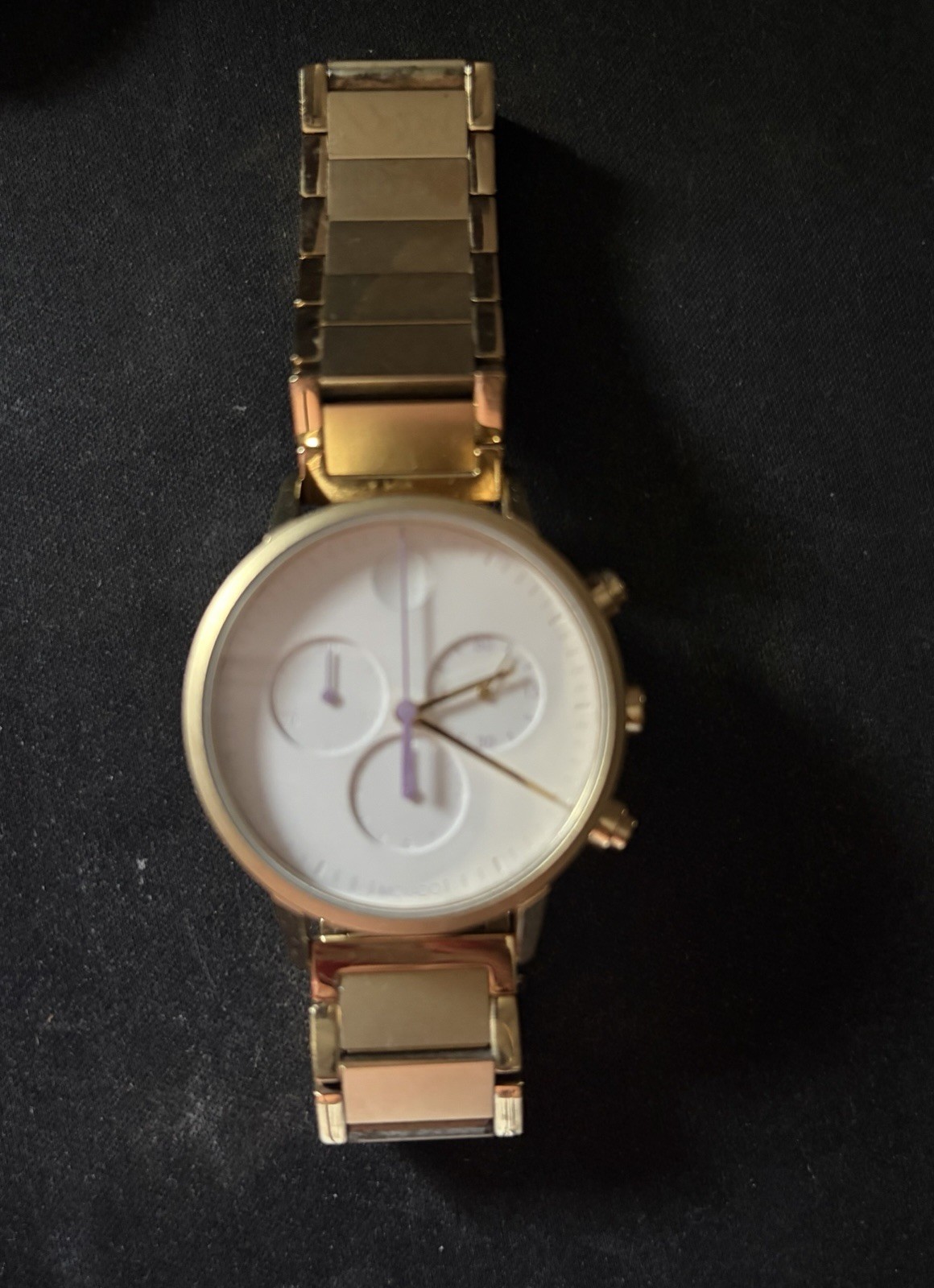 Movado Face Women’s Swiss Quartz Chronograph Gold Bracelet White Dial 28mm